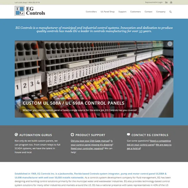 EG Controls website