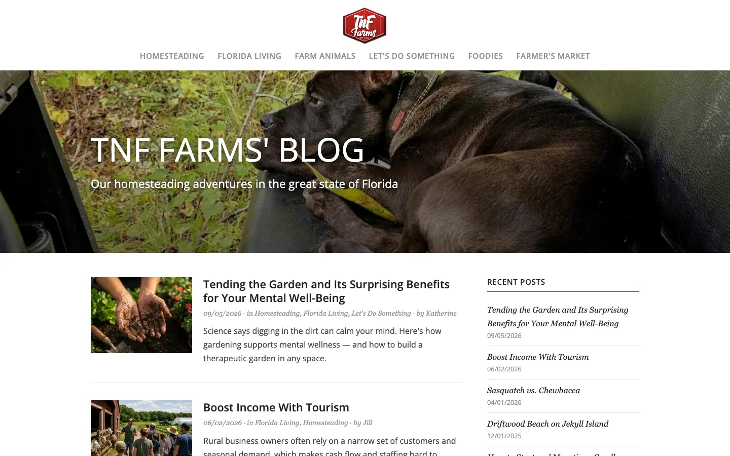 TnF Farms website